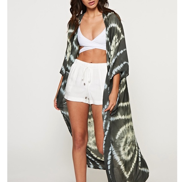 Green And Taupe kimono - Picture 5 of 9